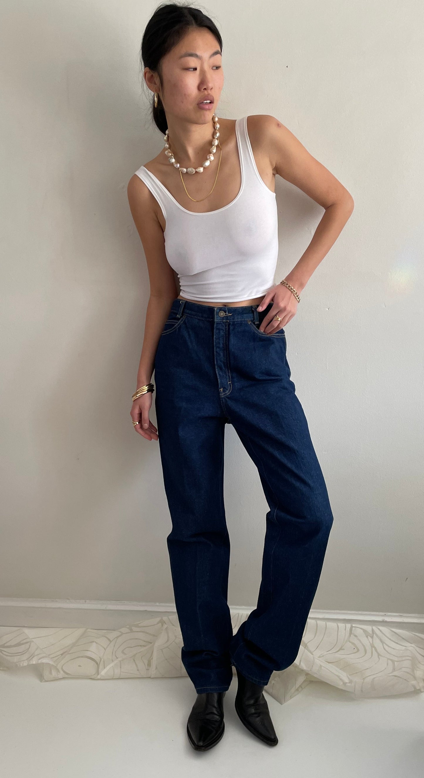Vintage 90s Calvin Klein Tall Designer Jeans made USA 29x35