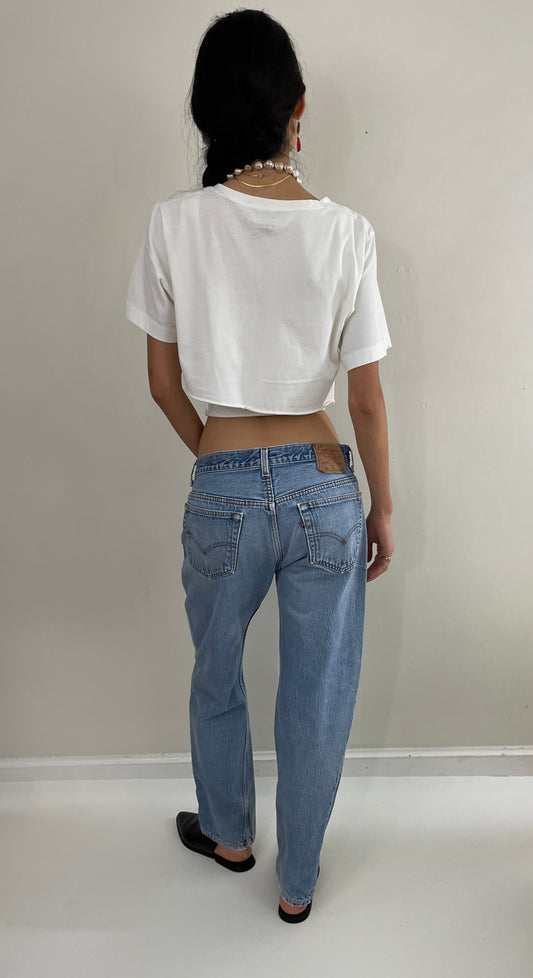 Vintage 80s Levi's 501 faded button fly Jeans USA size 32 x 30