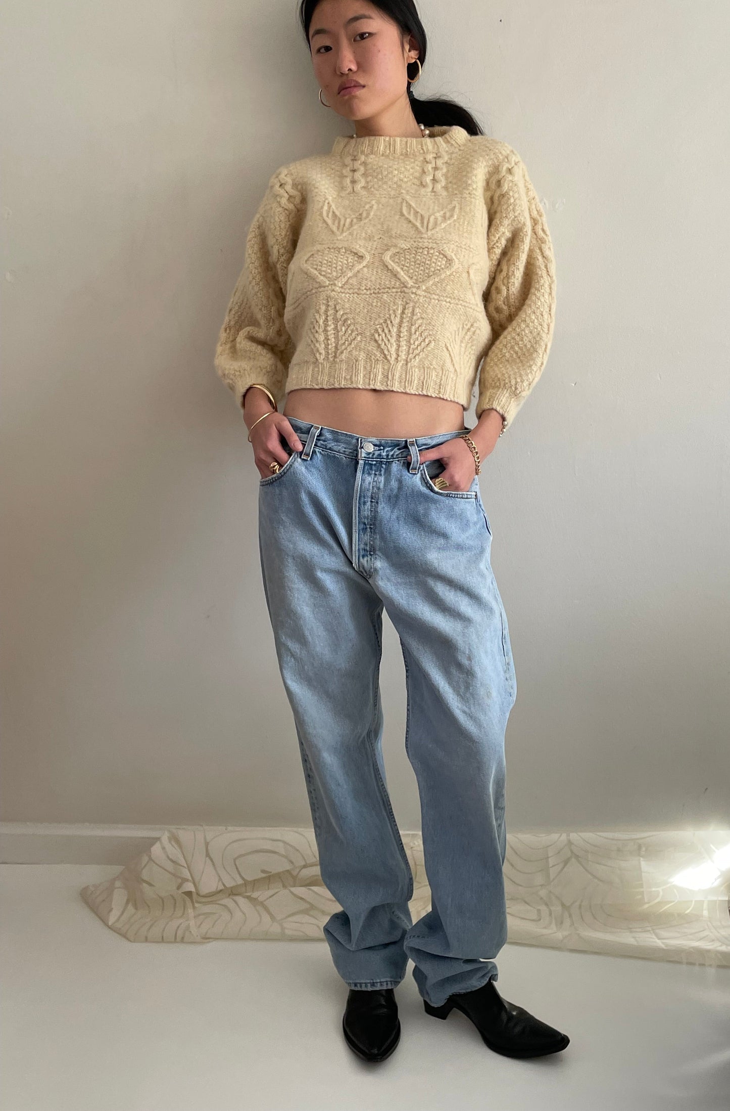 Vintage Levis 501 button fly soft faded tall boyfriend baggy jeans made in USA size 33