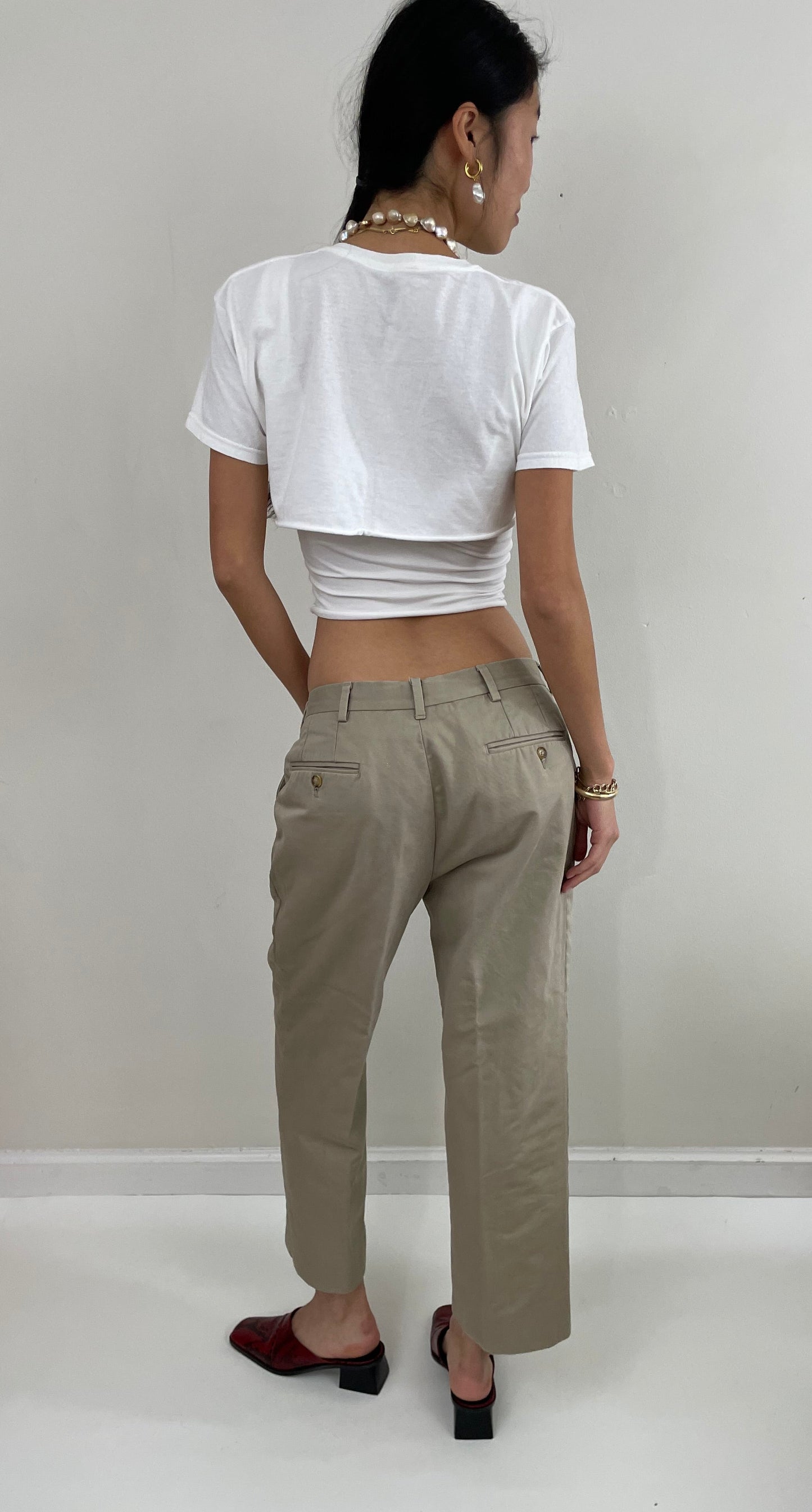 Vintage 90s Flannel Lined Cotton Khaki Chinos Cozy Preppy Insulated Pants 31