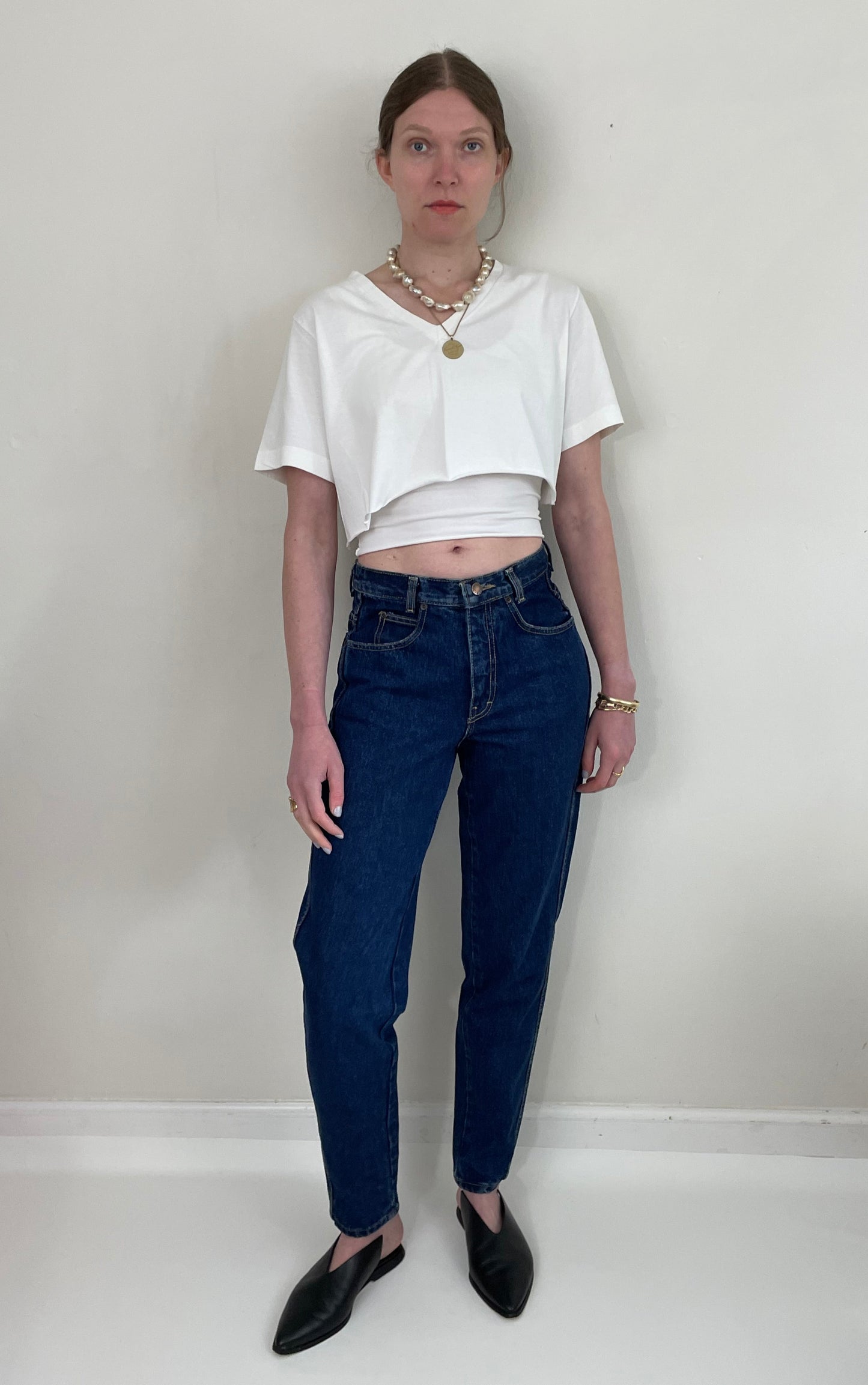 vintage 90s Calvin Klein medium dark wash American designer jeans made USA | size 27 x 32