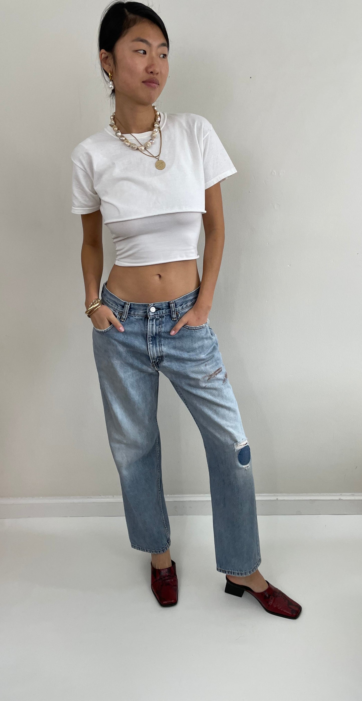 Vintage Levi's 550 Soft Faded Patched Levis Jeans 30x28