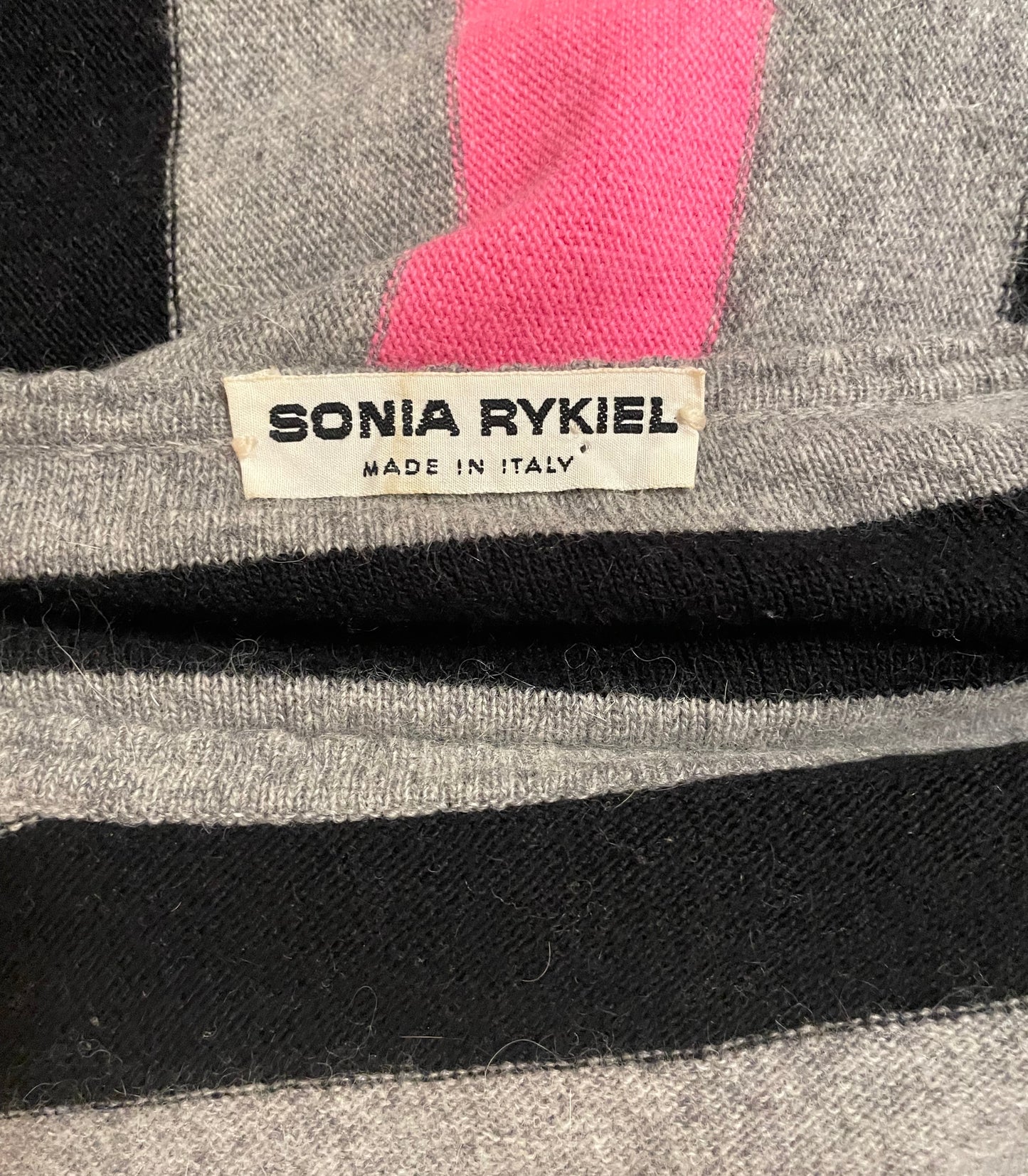 Vintage 80s Sonia Rykiel Striped Lambswool Cropped Sweater Italy