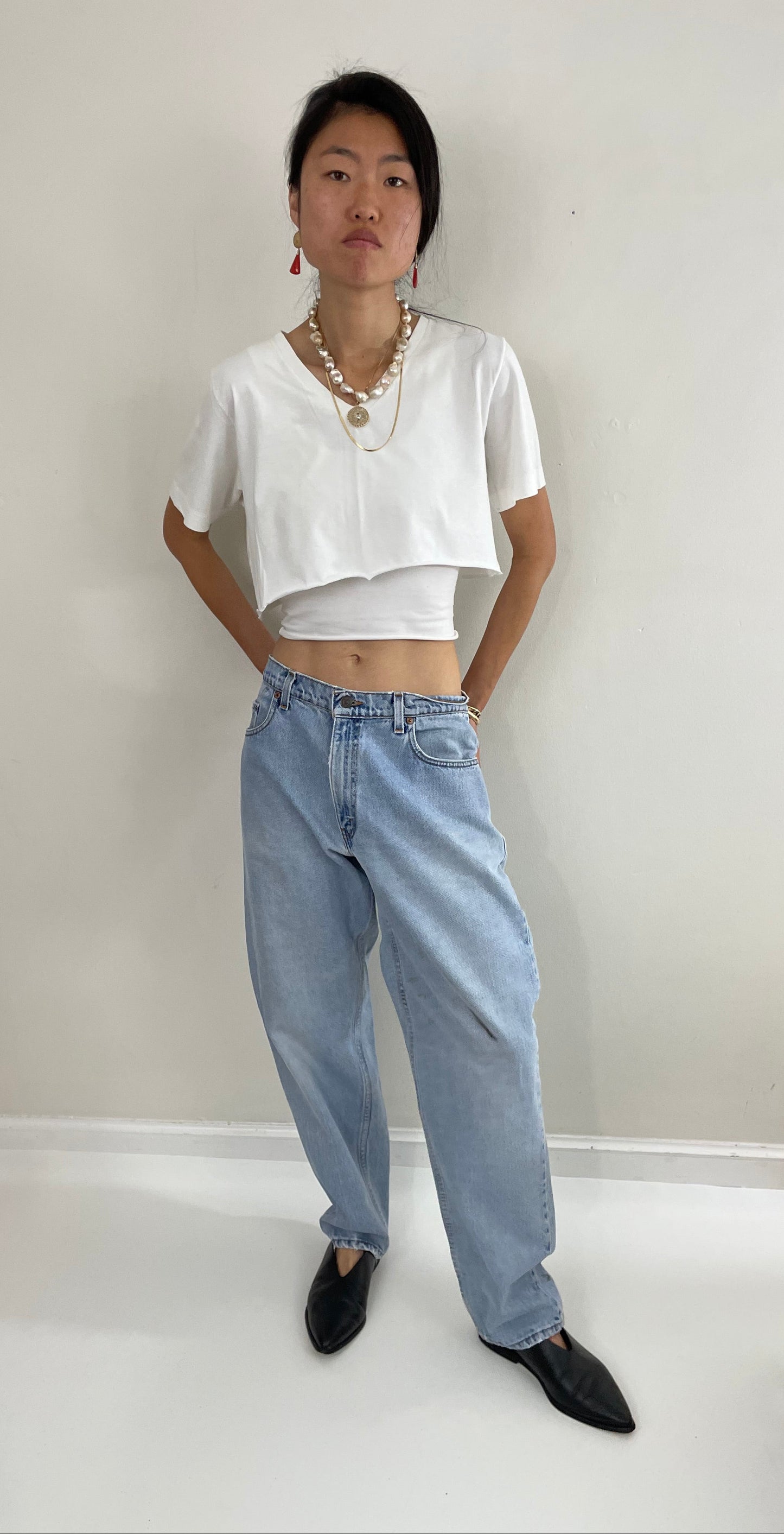 Vintage 80s Levis 560 Faded Loose Fit Tapered Leg Dad Jeans 32x31