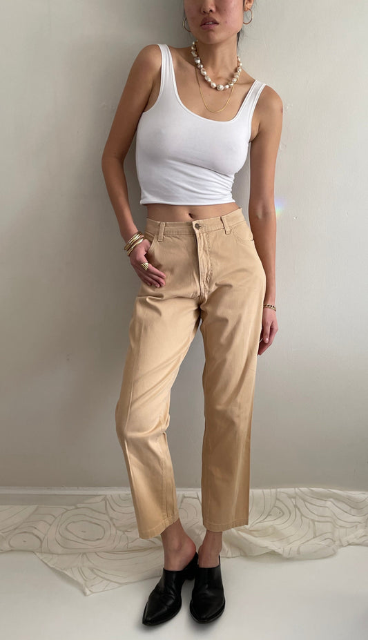 vintage Tianello colored toffee jeans