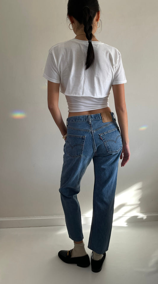 vintage Levi's 501 button fly medium wash womens Levis jeans size 29x28