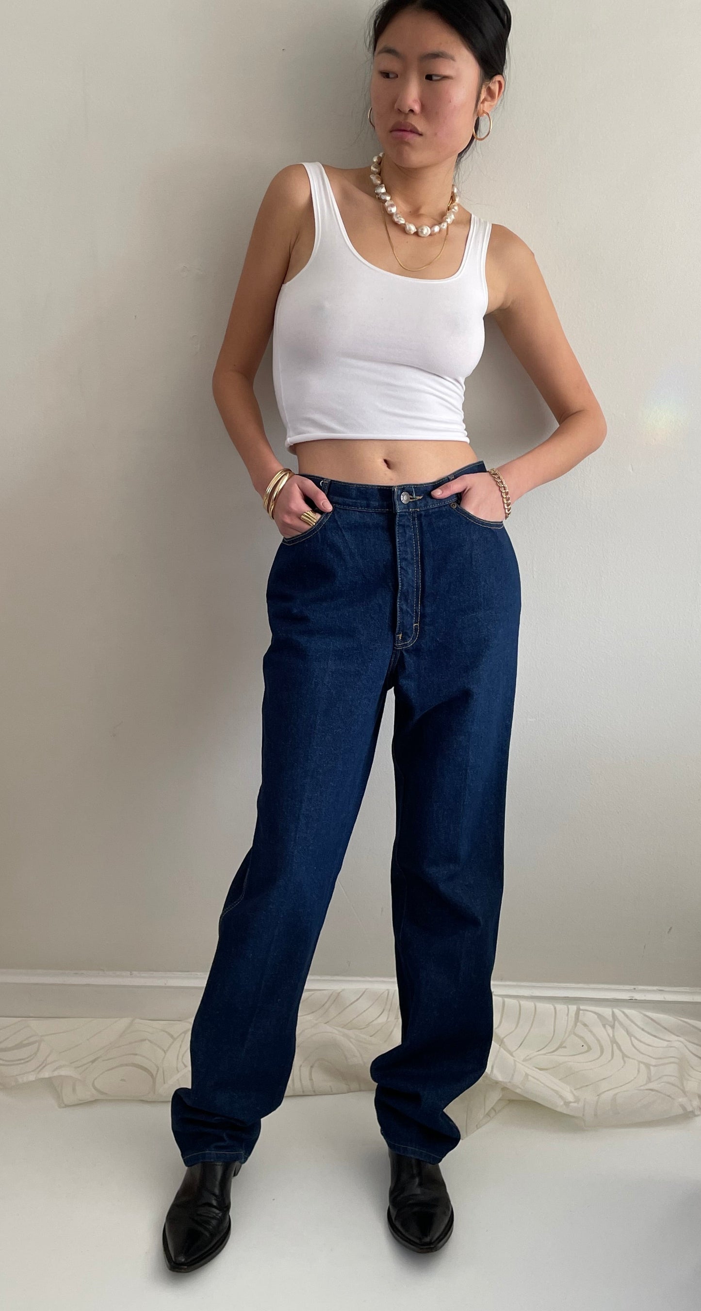 Vintage 90s Calvin Klein Tall Designer Jeans made USA 29x35