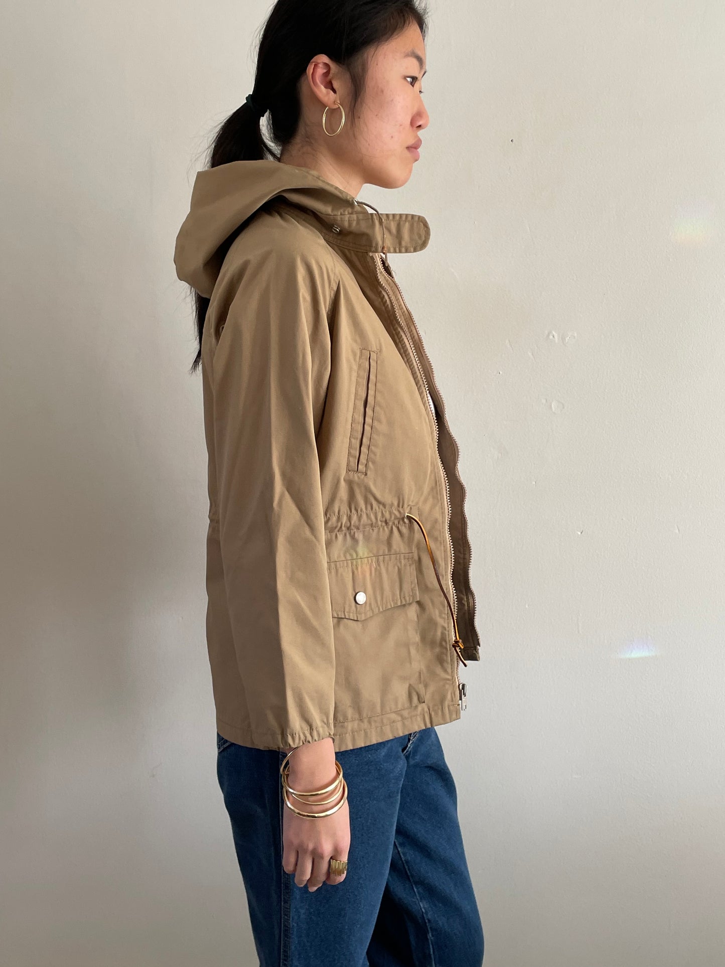 vintage 60s Izod Lacoste hooded anorak jacket