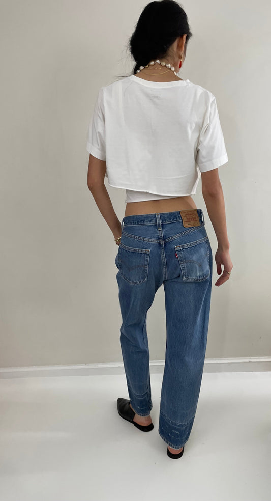 Vintage 80s Levi's 501 medium wash button fly iconic red tab faded Levis jeans made in USA size 30 x 30