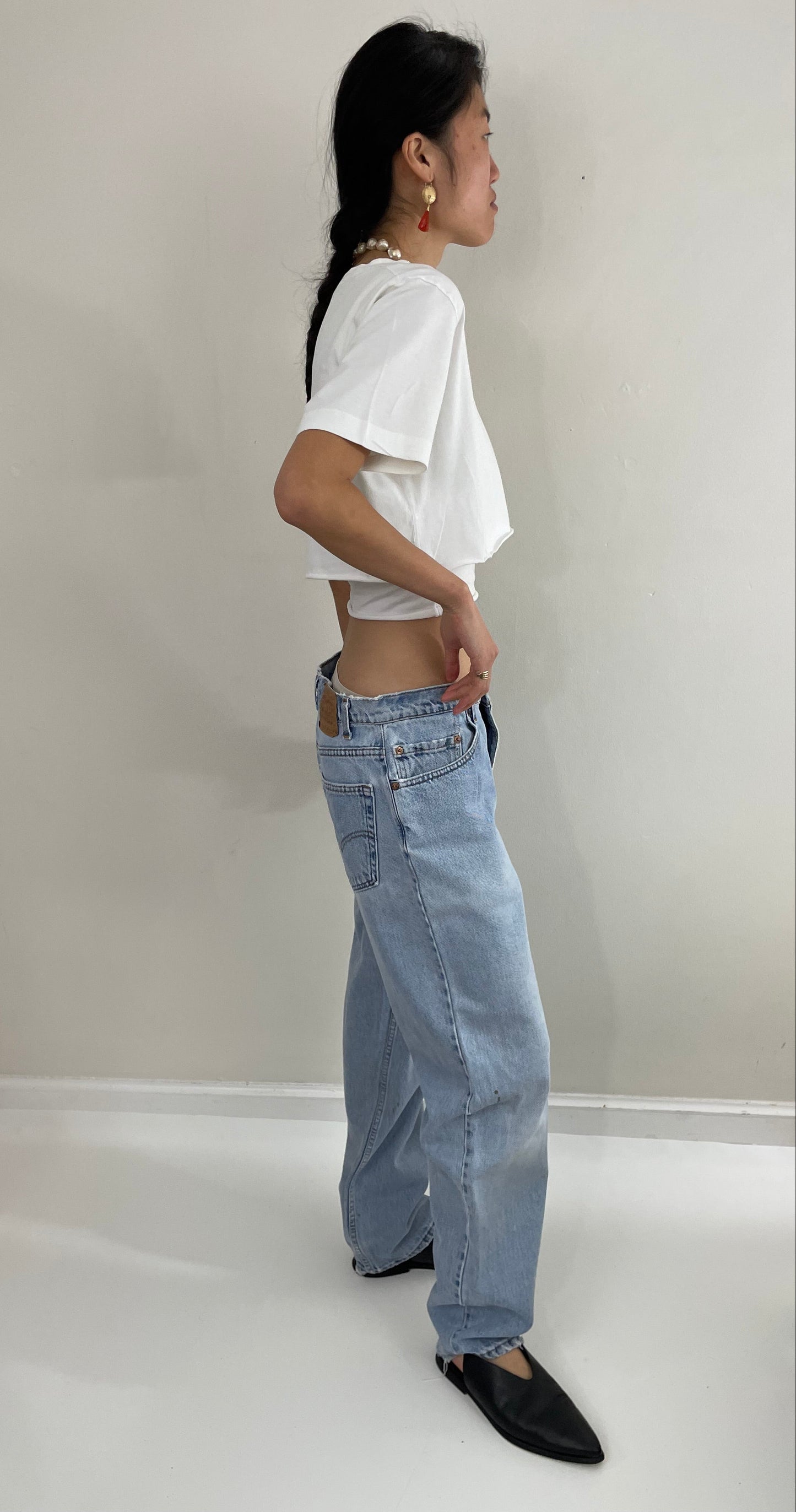 Vintage 80s Levis 560 Faded Loose Fit Tapered Leg Dad Jeans 32x31
