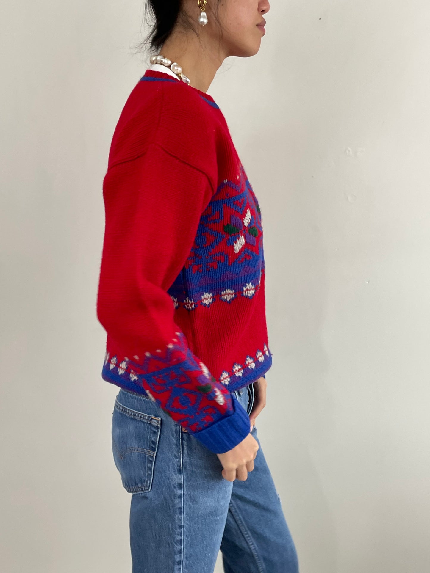 Vintage Ralph Lauren Fair Isle Hand Knit Wool Sweater