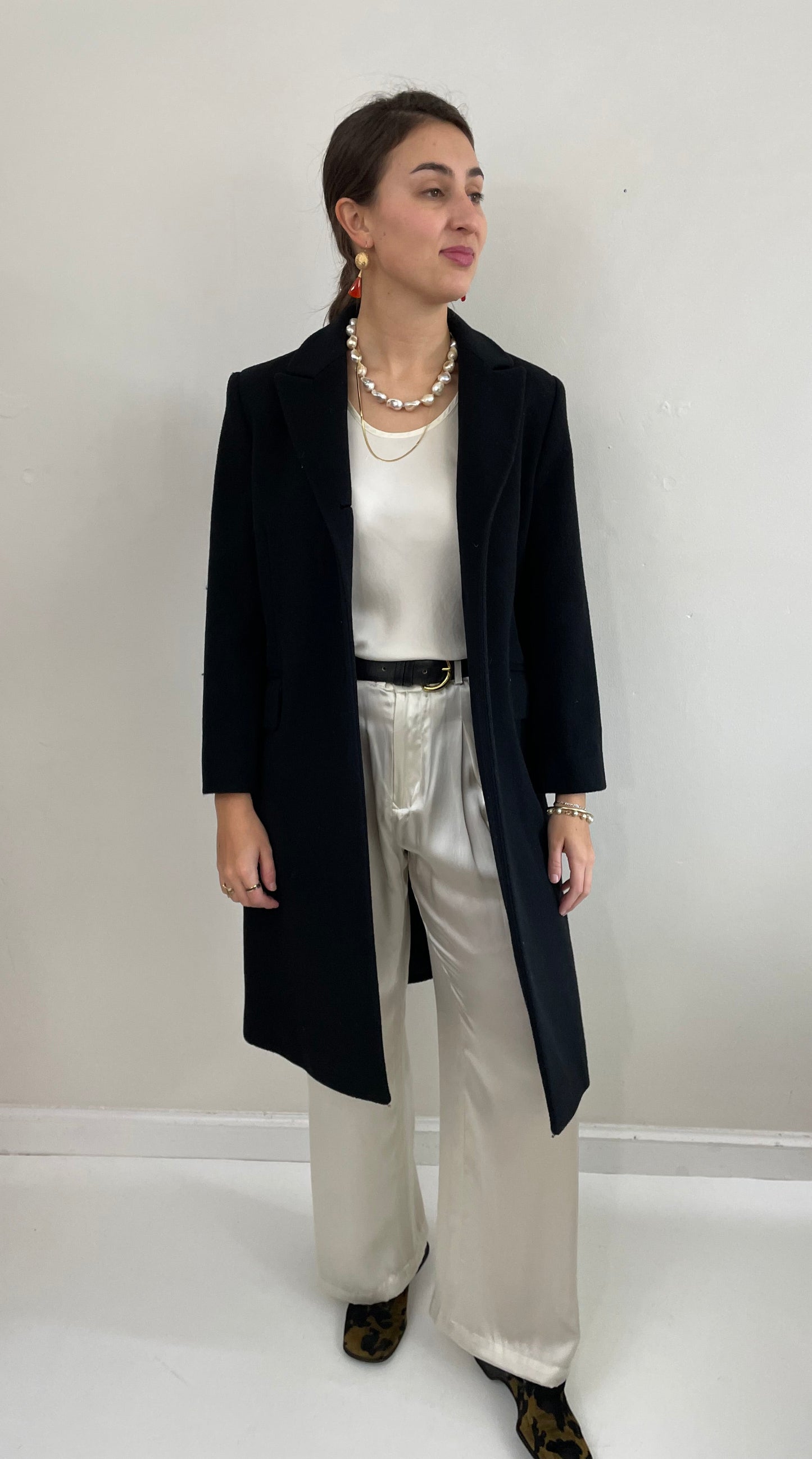 Vintage 90s Perry Ellis Merino Wool Overcoat Winter Coat