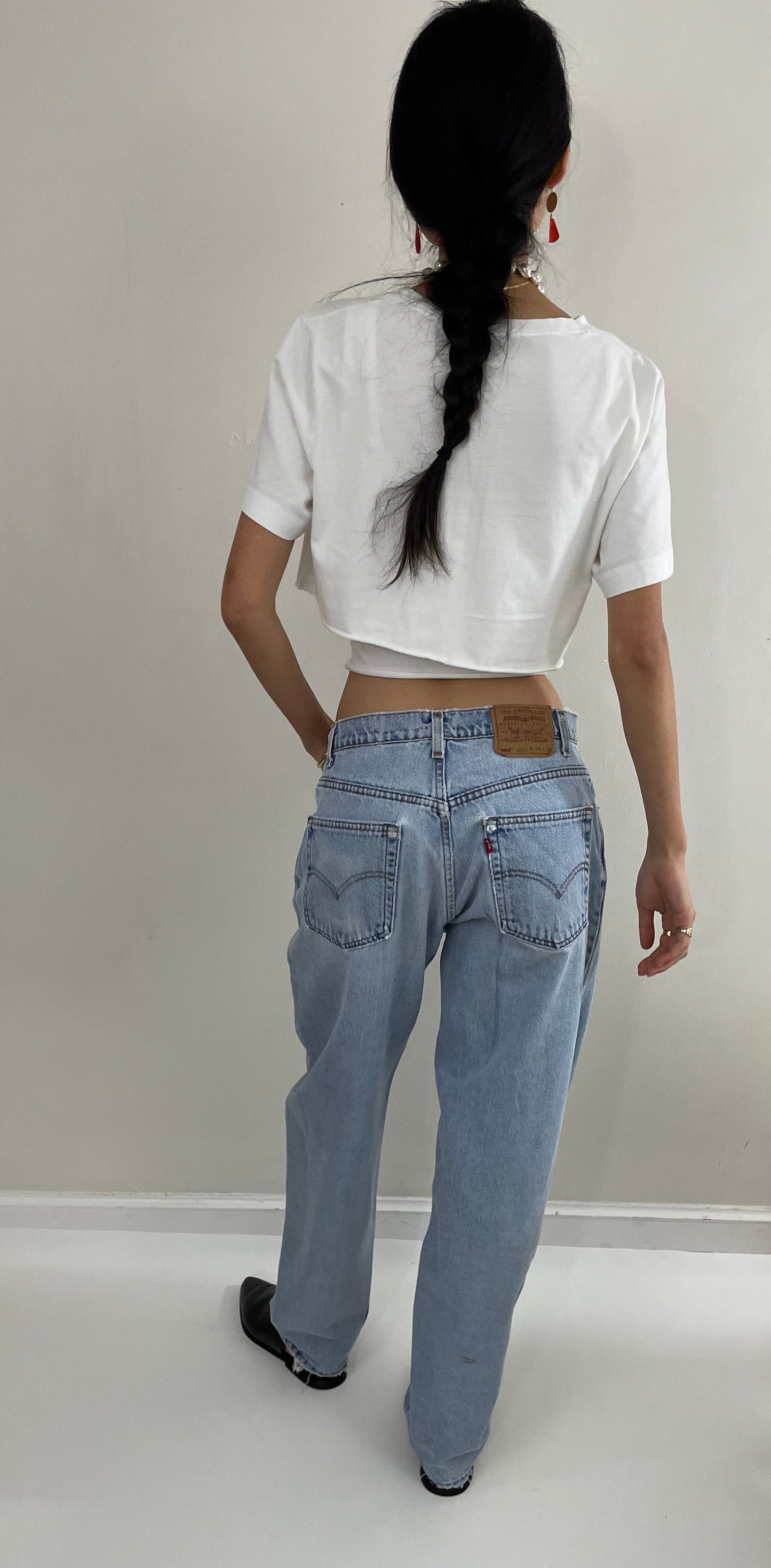 Vintage 80s Levis 560 Faded Loose Fit Tapered Leg Dad Jeans 32x31