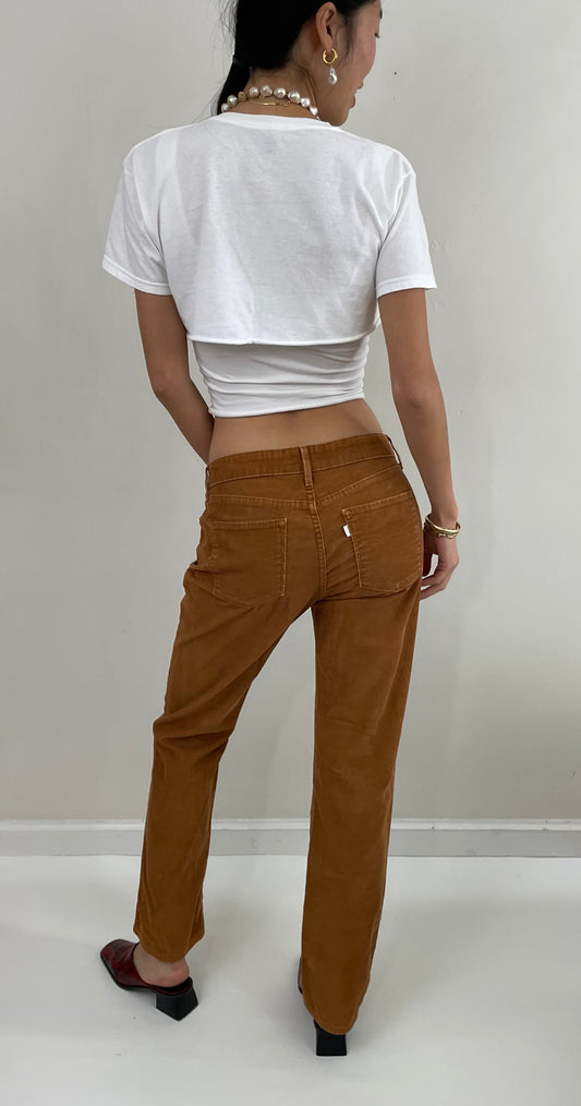 Vintage y2k Levis Corduroy Jeans: Tobacco Brown Mid Rise Fit