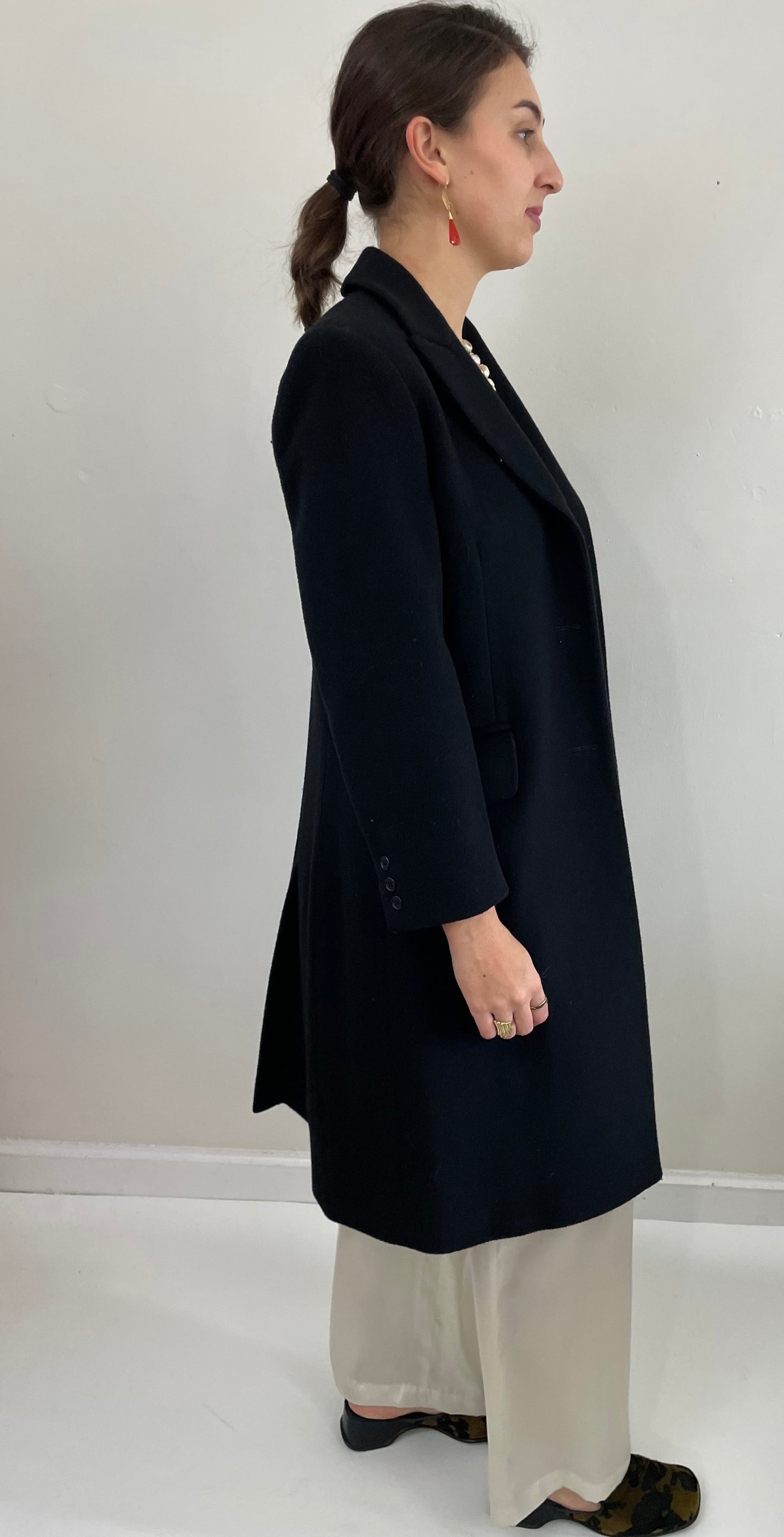 Vintage 90s Perry Ellis Merino Wool Overcoat Winter Coat