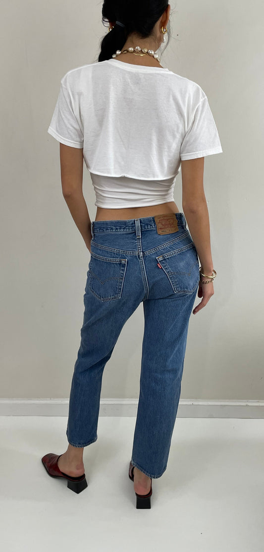 Vintage 80s Levi's 501 Faded Iconic Button Fly Jeans USA size 29x28