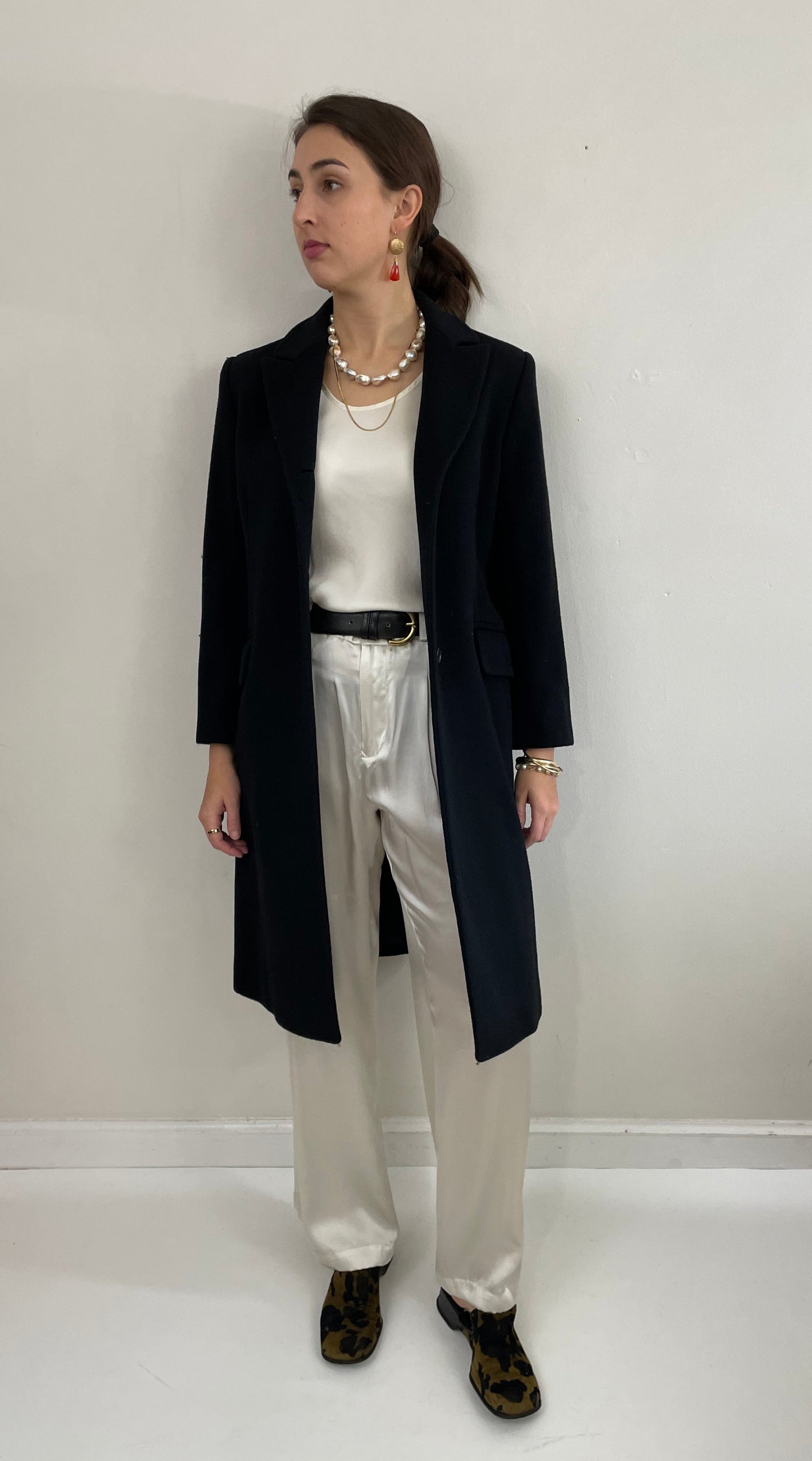 Vintage 90s Perry Ellis Merino Wool Overcoat Winter Coat