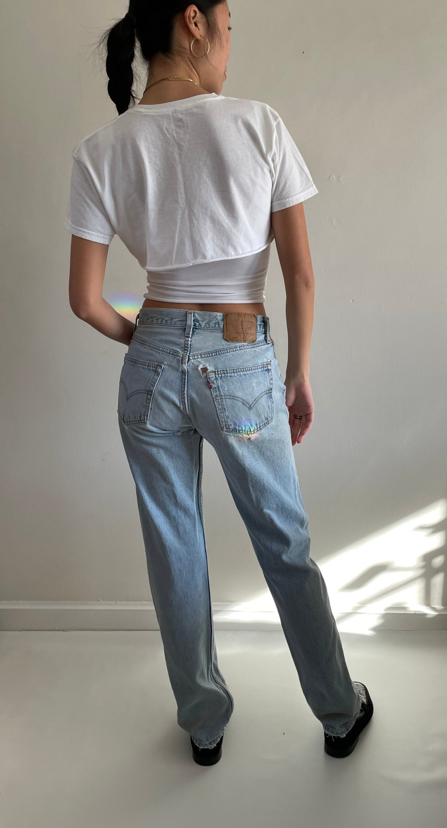 vintage Levi's 501 soft faded torn Levis jeans tall size 28