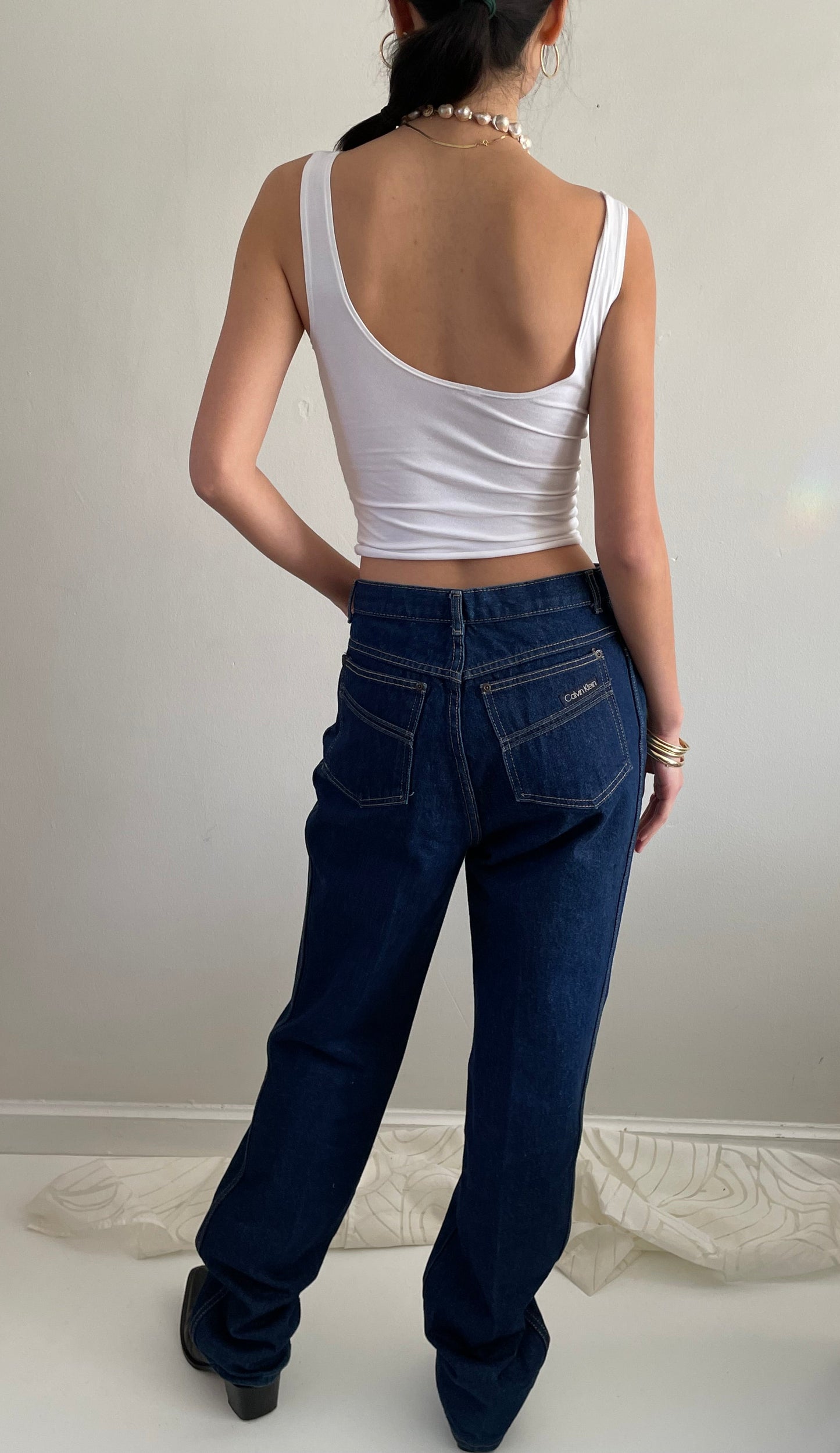 Vintage 90s Calvin Klein Tall Designer Jeans made USA 29x35