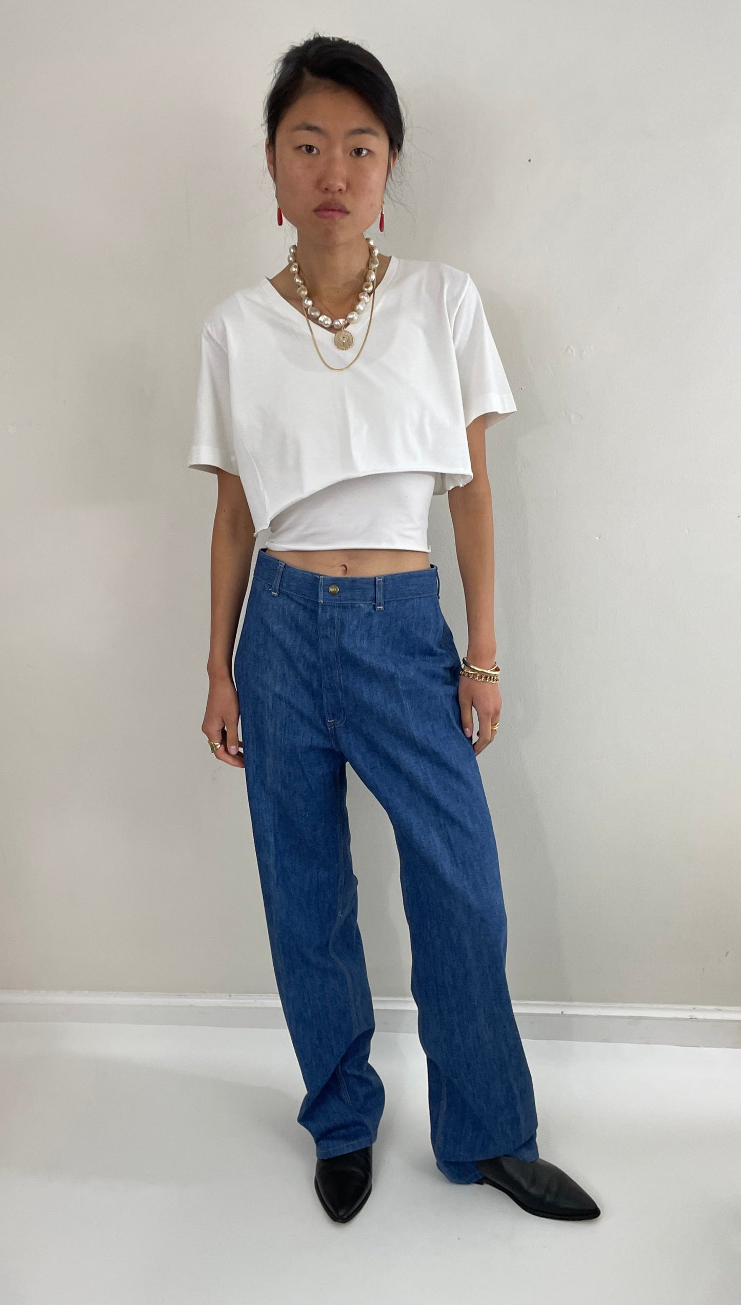 Vintage 70s Levi's bell bottom tall flare high waisted brushed cotton white tab Levis leisure jeans size 29 x 33