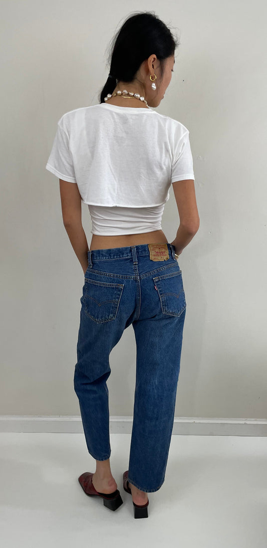 Vintage 80s Levi's 501 Medium Wash Button Fly Jeans made USA 31x27