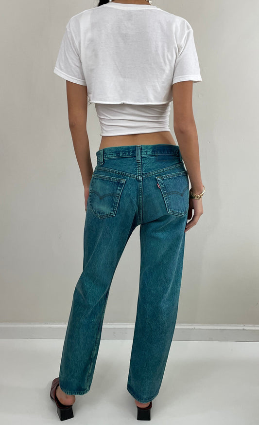 Vintage 80s Levis 501 Acid Washed Button Fly Boyfriend Jeans USA  30x30