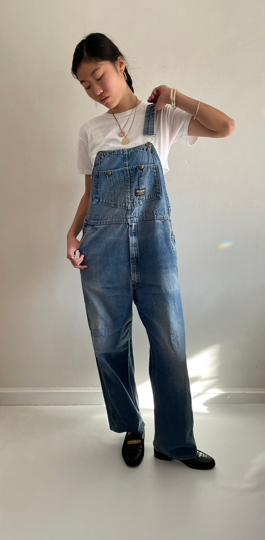 vintage osh kosh overall faded bib jeans jean Medium