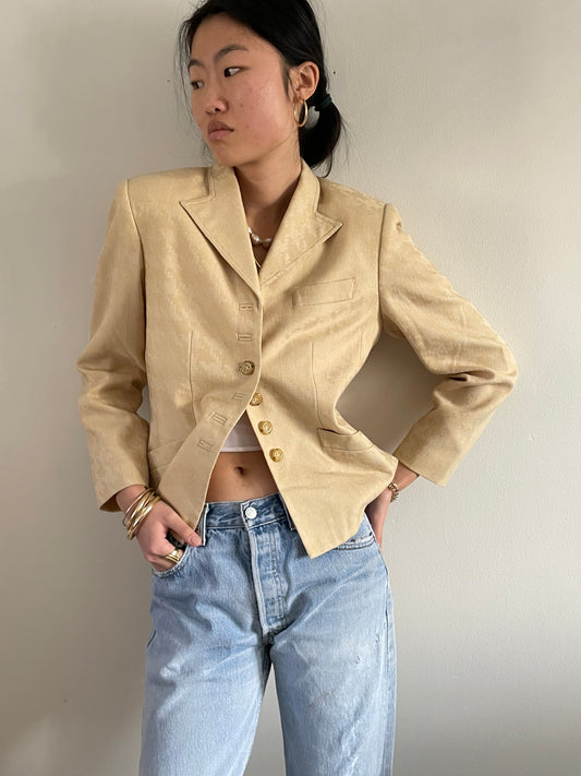 vintage 90s all season wool buttercream Nipon blazer M