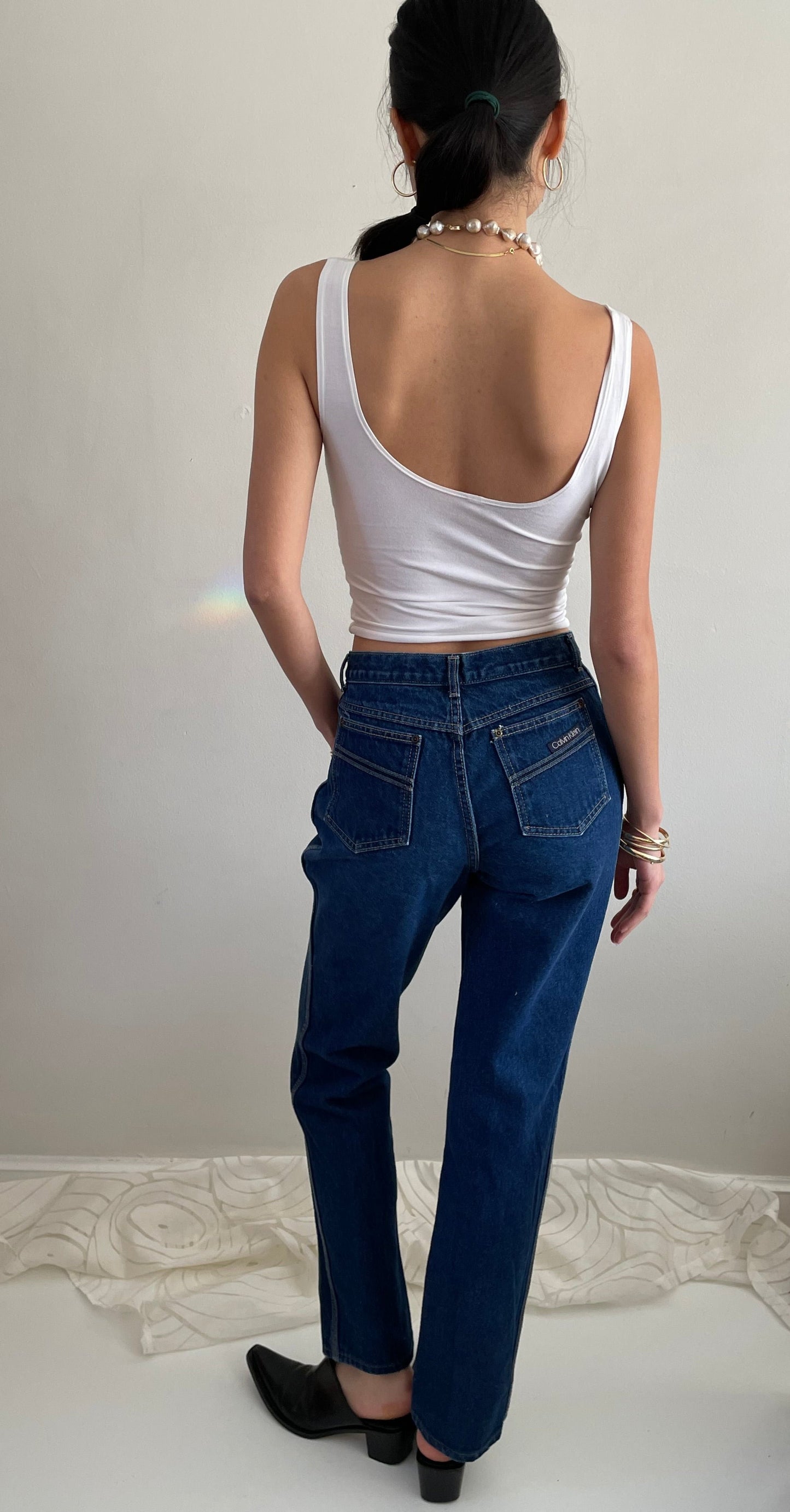 vintage 90s Calvin Klein dark wash American designer jeans USA | size 27 waist