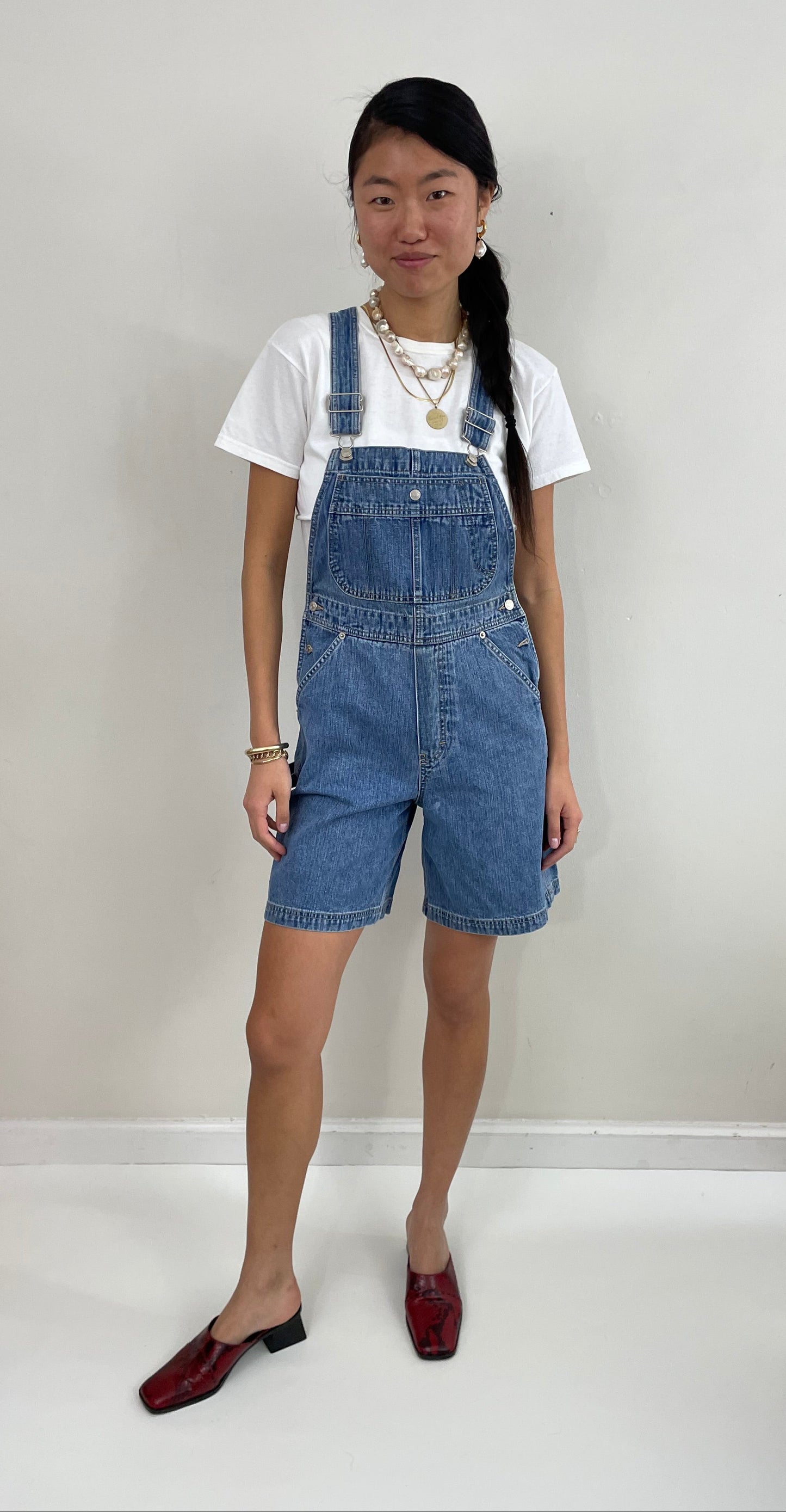Vintage Y2K Tommy Hilfiger Bib Short Overalls Medium