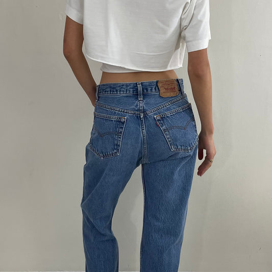 Vintage 80s Levi's jeans faded shrink to fit button fly red tab boyfriend Levis 501 jeans tall size 30 x 32 New