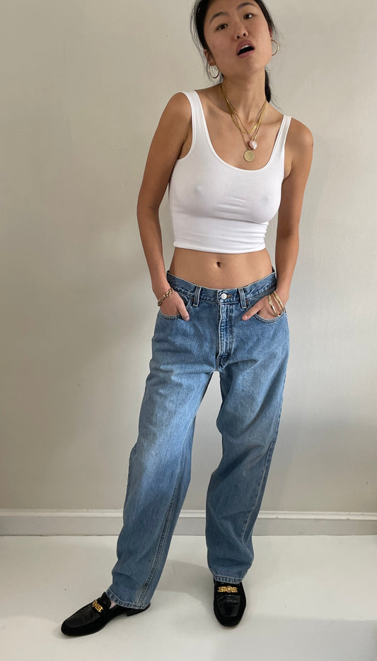 vintage Levi's 901 baggy faded boyfriend zipper fly straight leg slouchy relaxed Levis jeans size 32