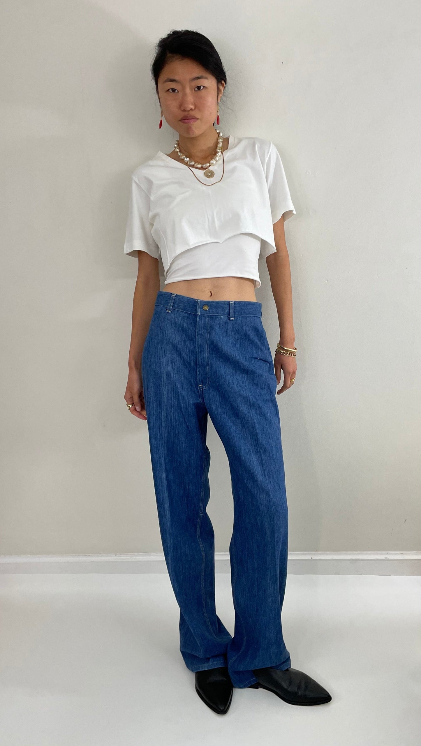 Vintage 70s Levi's bell bottom tall flare high waisted brushed cotton white tab Levis leisure jeans size 29 x 33