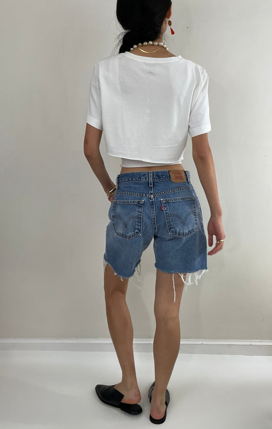 vintage Levi's faded denim cut off blue jean Levis 550 shorts size 30