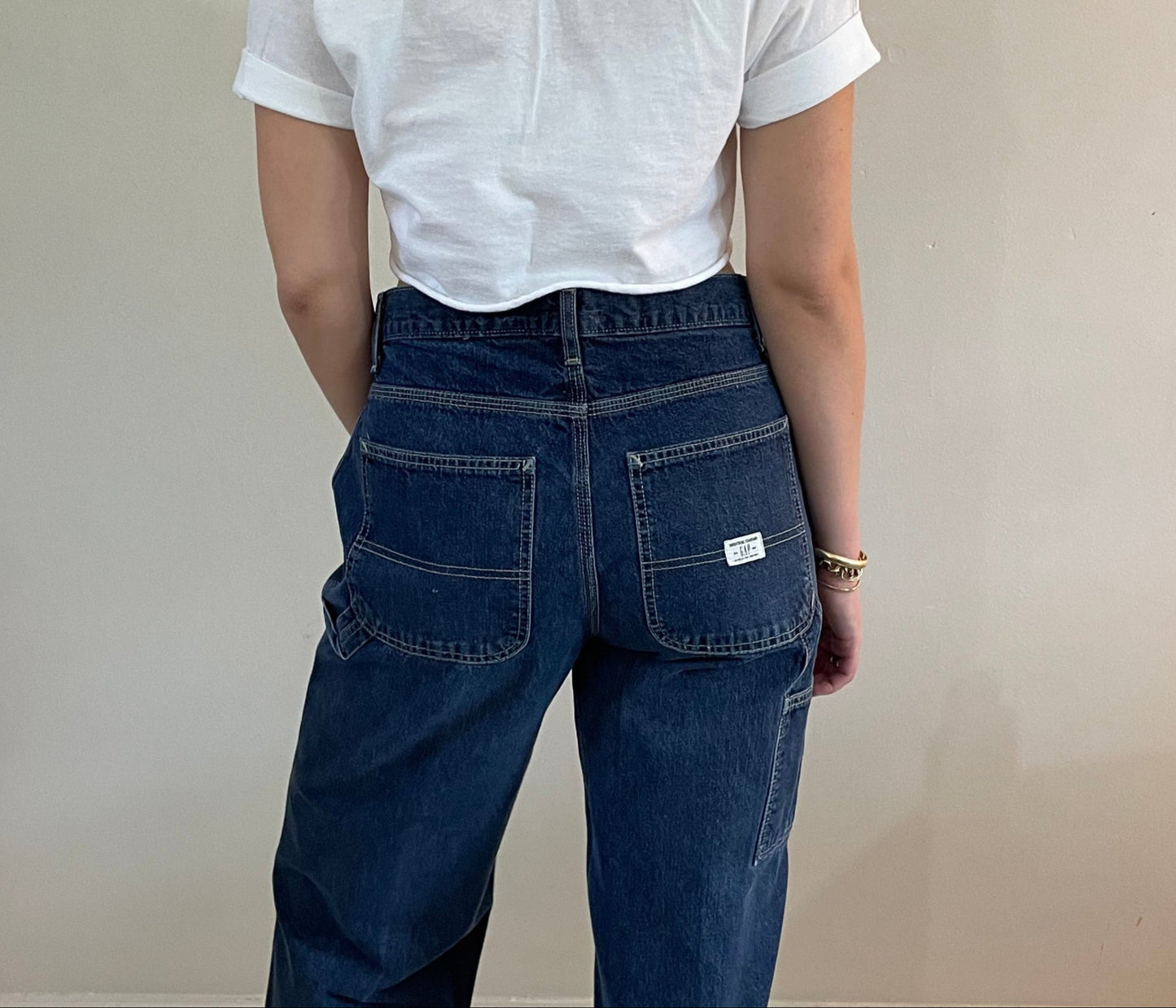 vintage 90s Gap Carpenter medium dark wash high waisted Utility Painters GAP denim jeans USA Waist 31