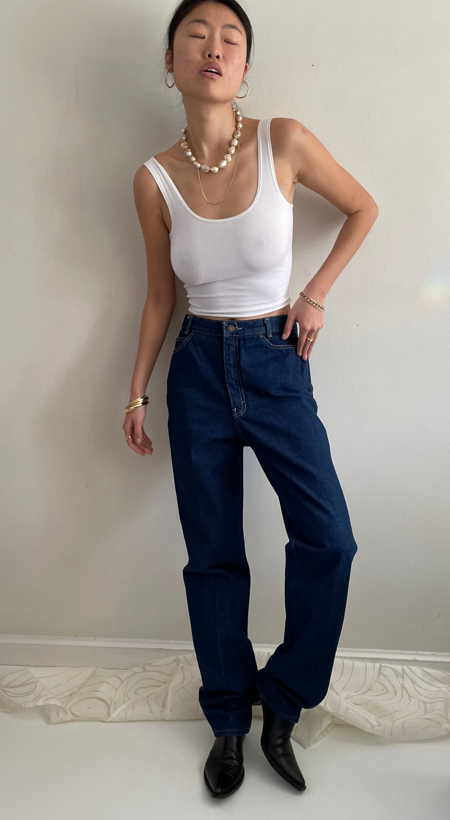 Vintage 90s Calvin Klein Tall Designer Jeans made USA 29x35