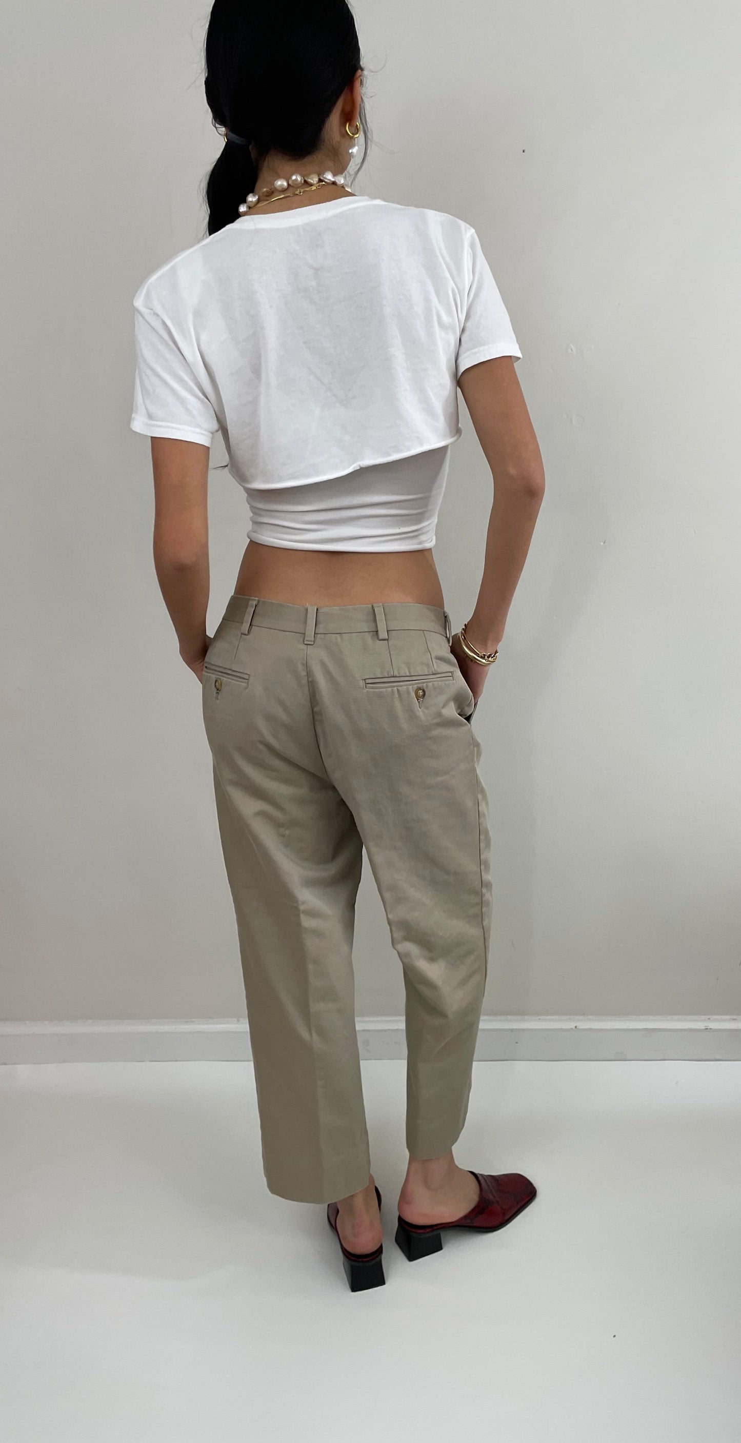 Vintage 90s Flannel Lined Cotton Khaki Chinos Cozy Preppy Insulated Pants 31