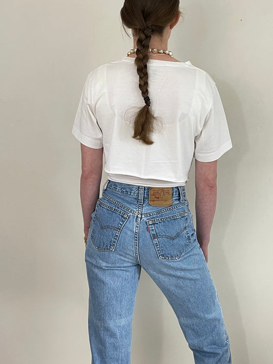 vintage Levi's 501 petite student fit button fly for women faded red tab Levis jeans size 26 x 29