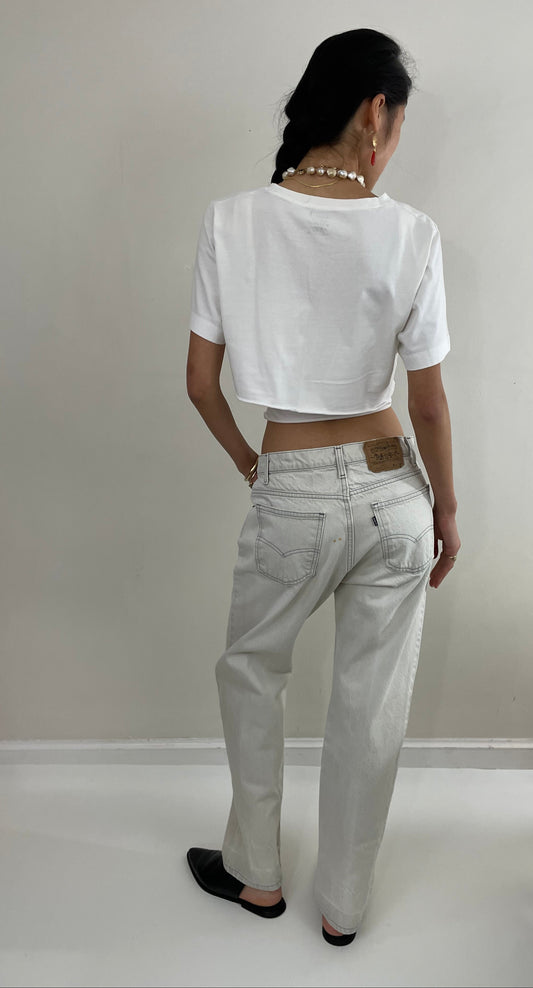 Vintage 80s Levi's 509 pale light blue gray black tab Levis zipper Dad boyfriend Levis jeans made USA size 32 x 29