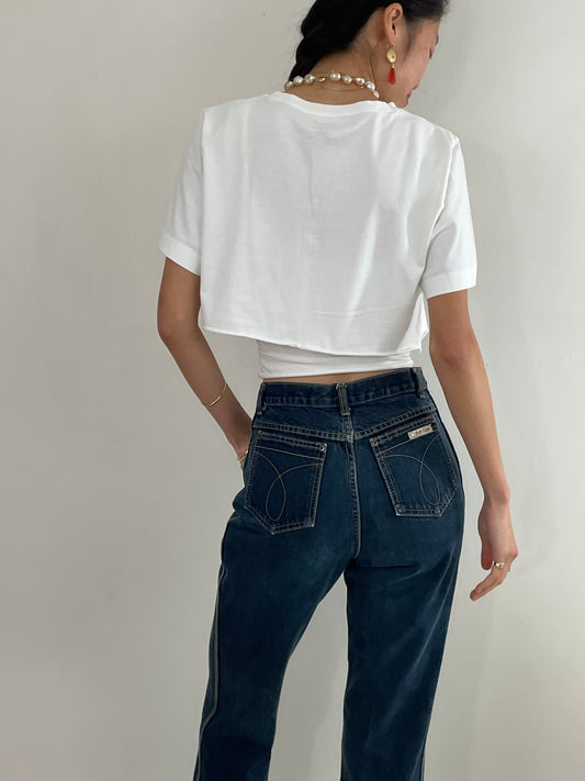 80s vintage Calvin Klein medium wash iconic American designer 90s jeans made in USA size 26 x 32