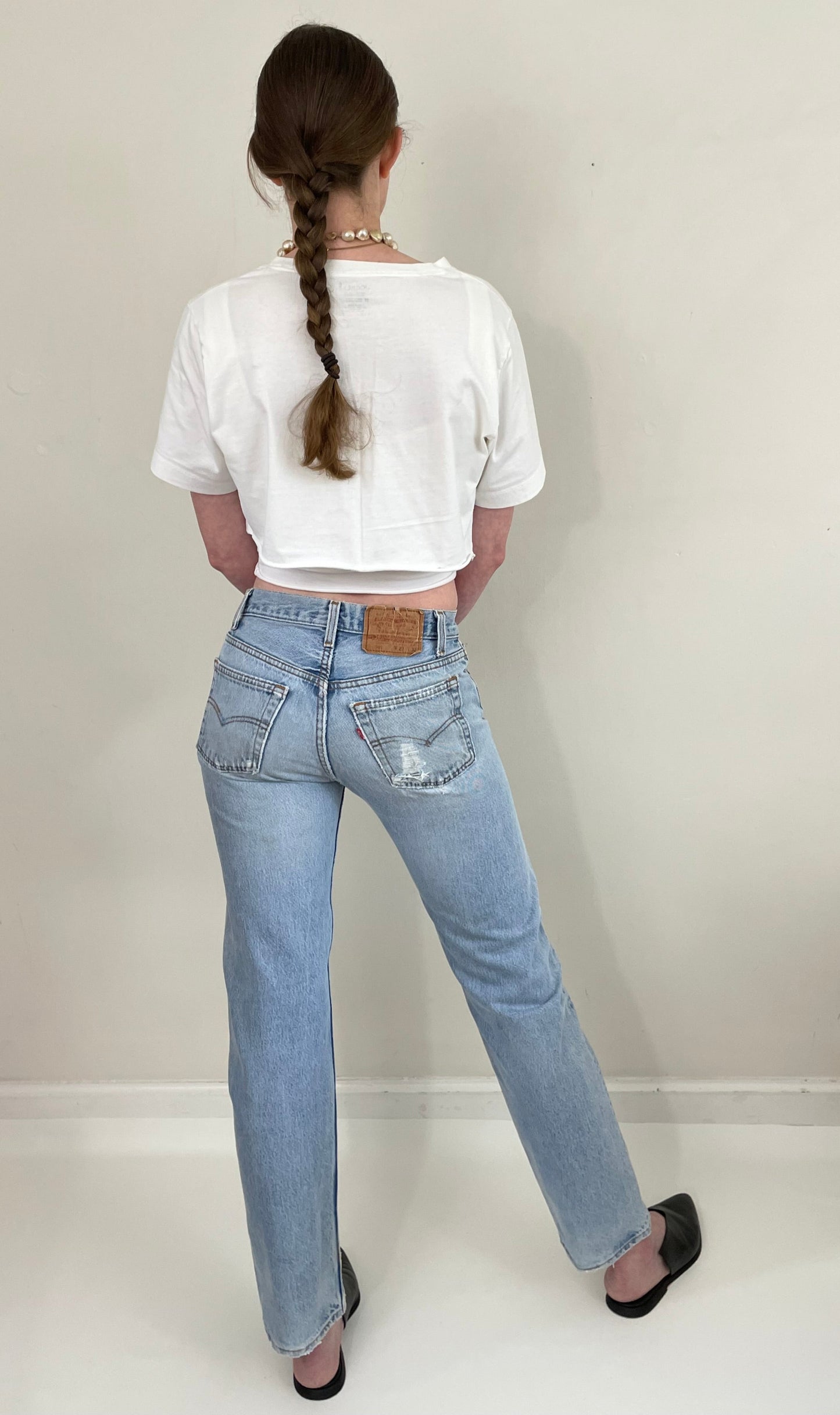 Vintage 80s Levi's 501 faded button fly jeans made in USA size 29 x 31