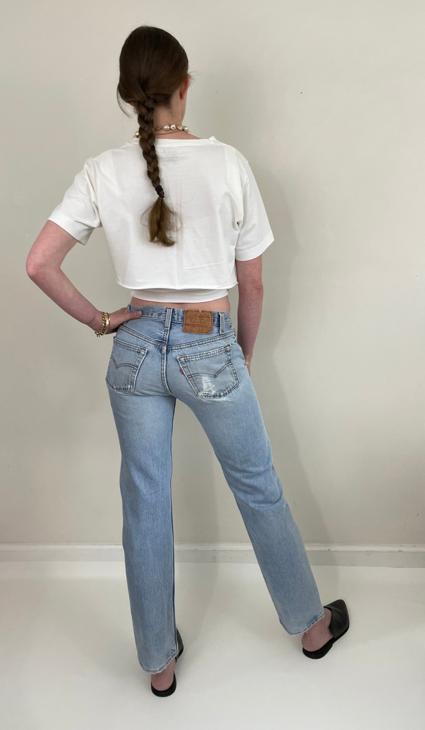 Vintage 80s Levi's 501 faded button fly jeans made in USA size 29 x 31