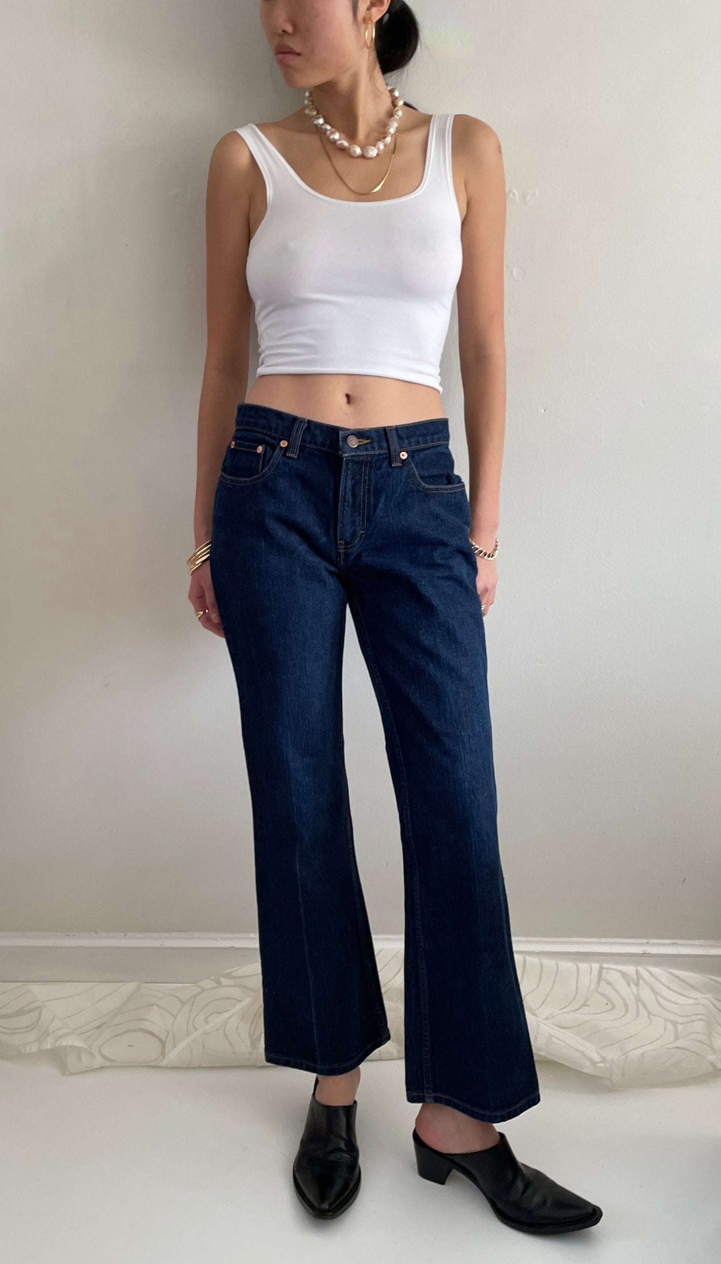 vintage 90s Jordache flared dark wash mid rise jeans