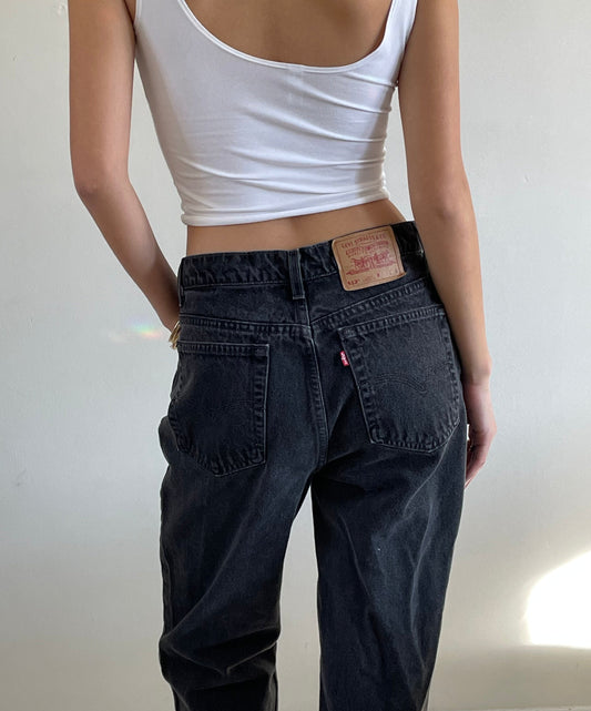 vintage black Levi's 512 high waisted zipper fly dark black Levis 512 jeans size Waist 29 (Copy)