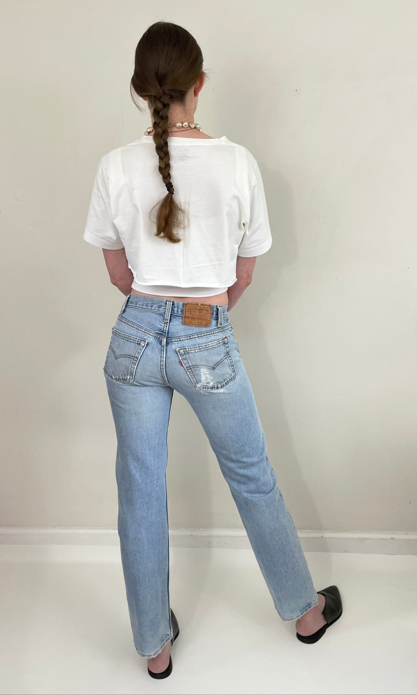 Vintage 80s Levi's 501 faded button fly jeans made in USA size 29 x 31