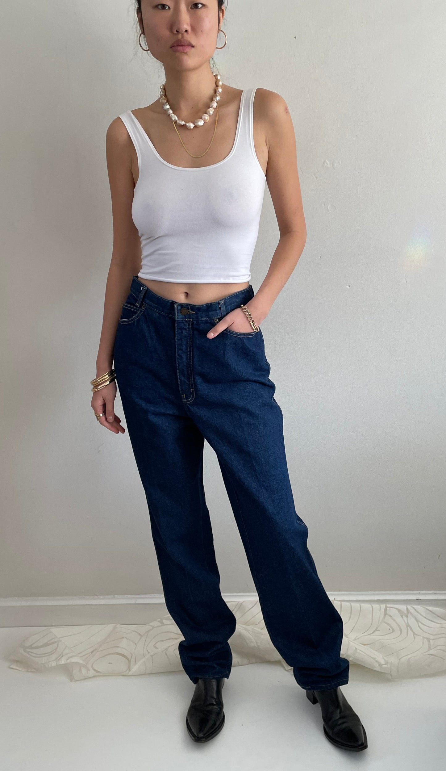 Vintage 90s Calvin Klein Tall Designer Jeans made USA 29x35