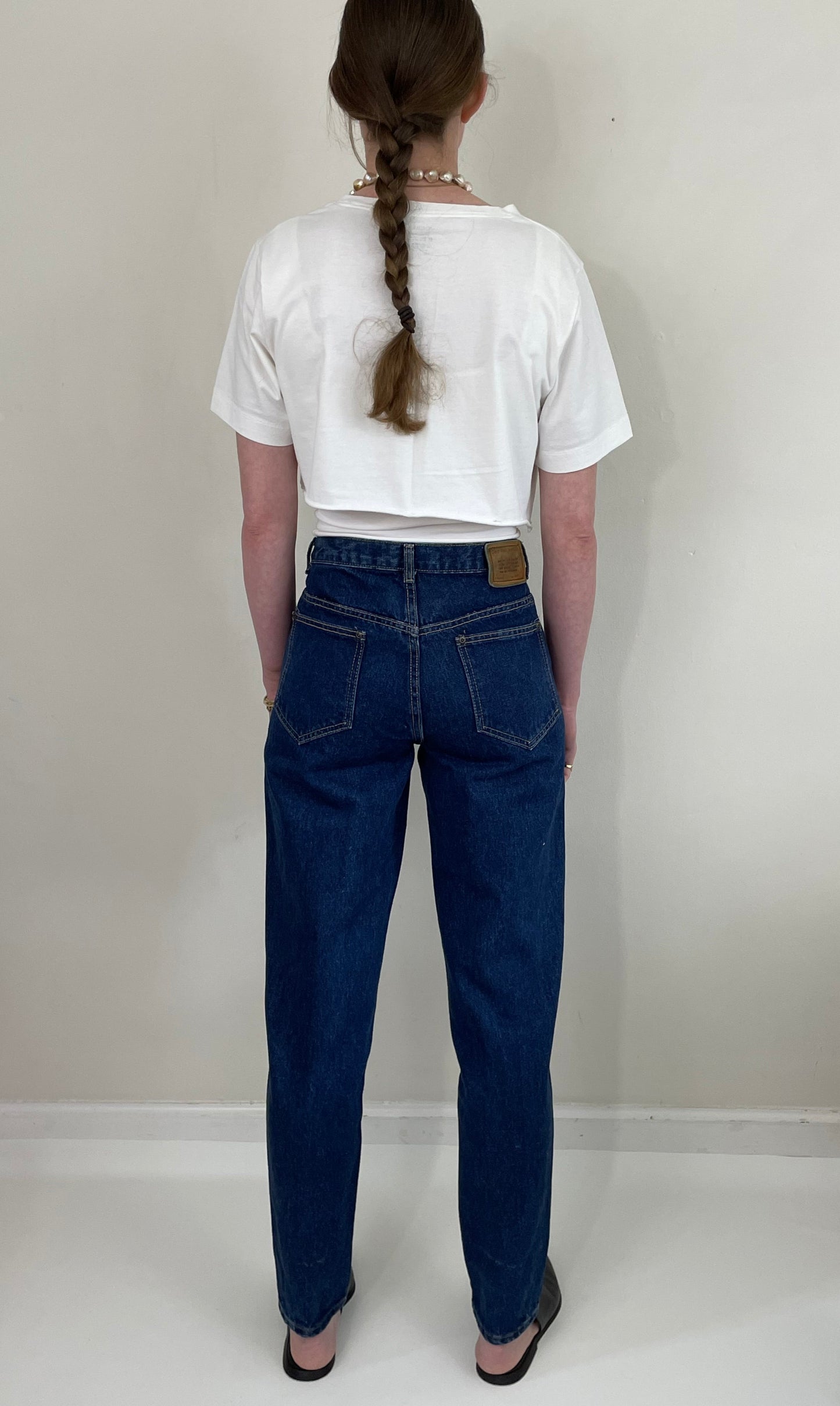 vintage 90s Calvin Klein medium dark wash American designer jeans made USA | size 27 x 32