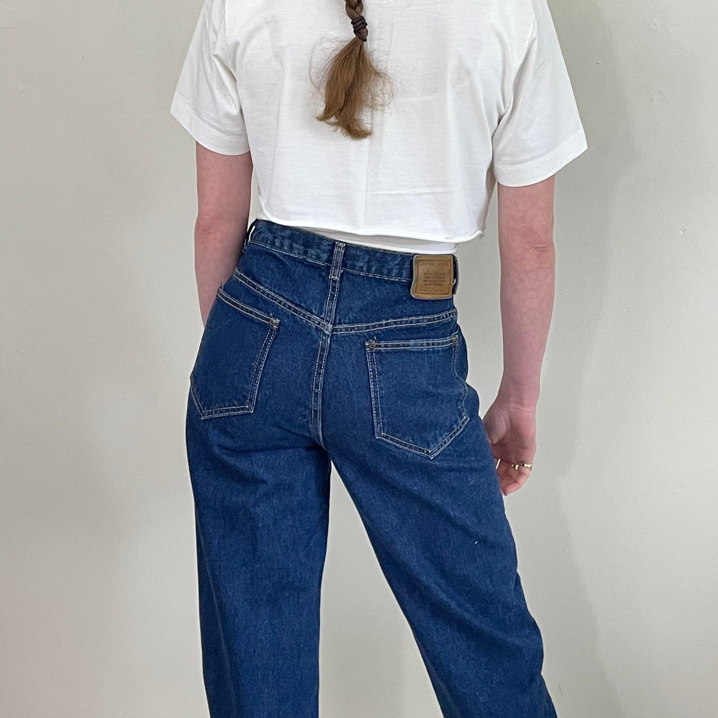 vintage 90s Calvin Klein medium dark wash American designer jeans made USA | size 27 x 32