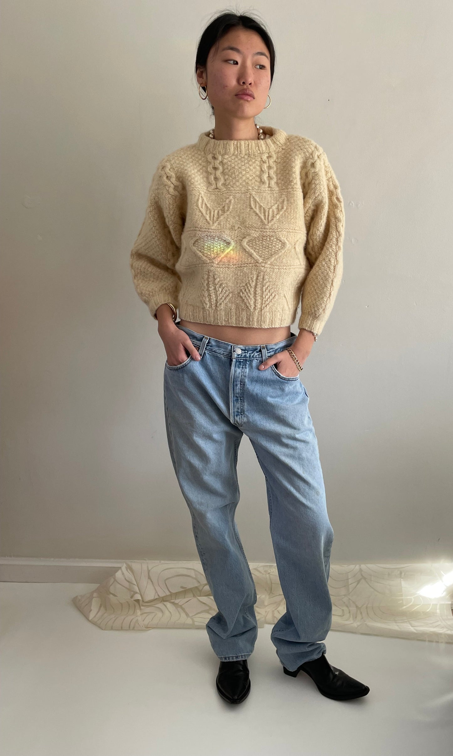 Vintage Levis 501 button fly soft faded tall boyfriend baggy jeans made in USA size 33