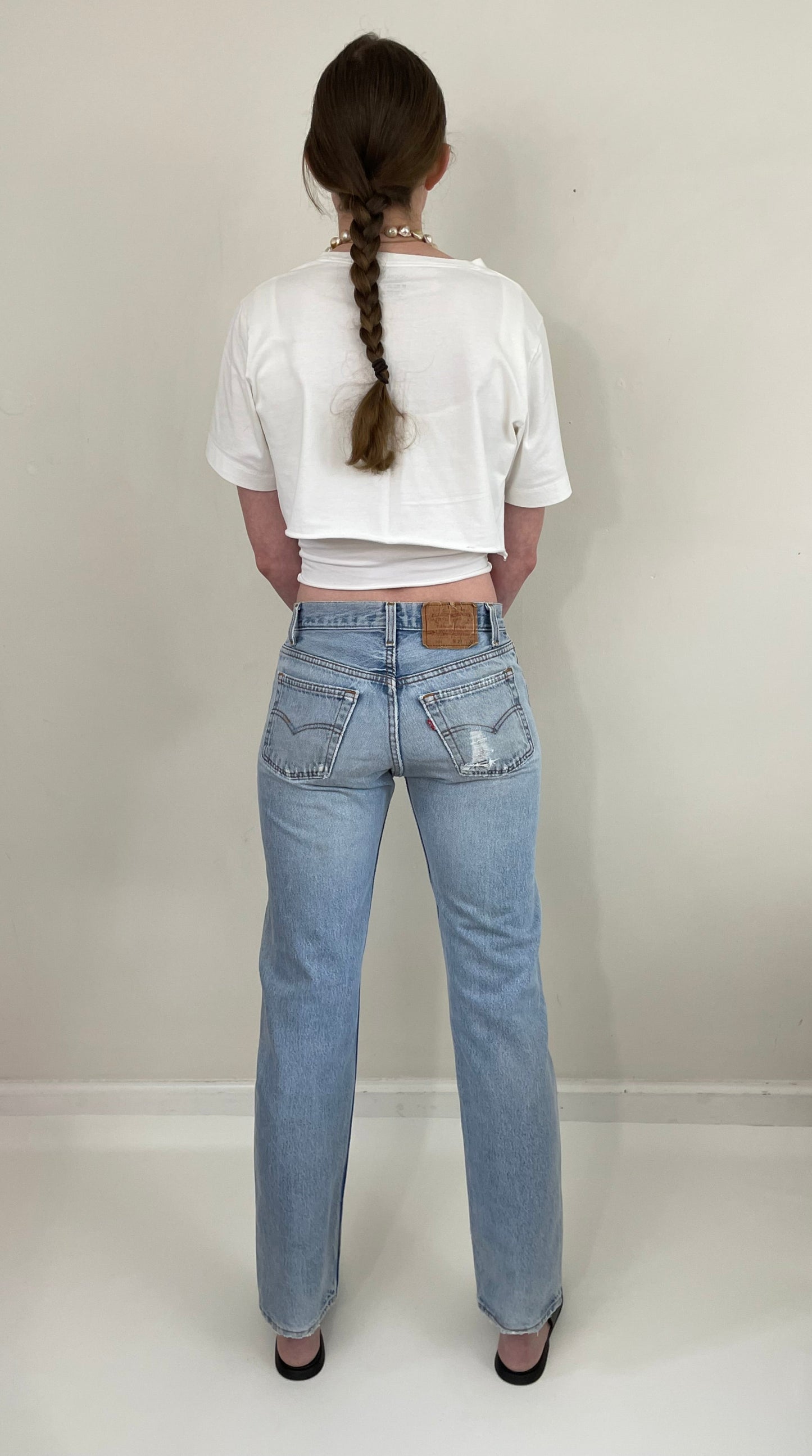 Vintage 80s Levi's 501 faded button fly jeans made in USA size 29 x 31